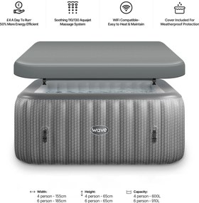 Nafukovacia vírivka CF PACIFIC 6 GREY RATTAN