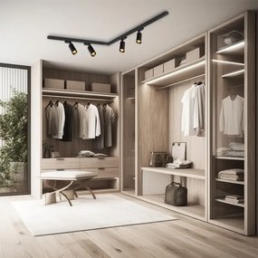 Bodové svietidlo v lištovom systéme PIPE 4xGU10/10W/230V čierna