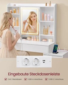 Toaletný stolík so zrkadlom a LED osvetlením RDT644WB01