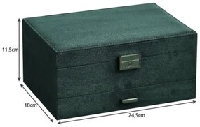 Elegantná šperkovnica Soulima, organizér na bižutériu, zelená
