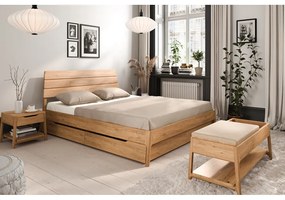 Dvojlôžková posteľ z dubového dreva v prírodnej farbe 200x200 cm Twig – The Beds