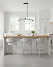 Barová stolička s opierkou na nohy Livia, sivá/kašmír