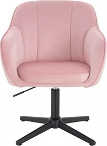 LuxuryForm DESIGN Stolička AVOLA VELUR na čiernom kríži - svetlo ružová