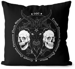 Vankúš Baphomet skull (Veľkosť: 55 x 55 cm)