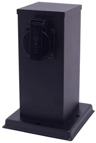 Milagro Vonkajší zásuvkový stĺpik 1Z SCHUKO 230V IP44 20 cm čierna MI2422