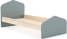 Detská posteľ v dekore borovice s roštom 90x190 cm v prírodnej farbe/sivozelená Estefania – Marckeric