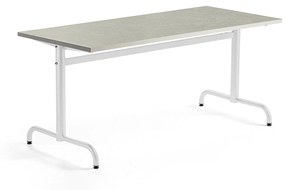 Stôl PLURAL, 1600x700x720 mm, linoleum - šedá, biela