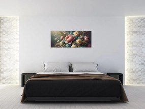 Obraz - Zátišie s kvetmi - maľba (120x50 cm)