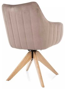 Jedálenská stolička Azalia D Velvet, béžová / dub