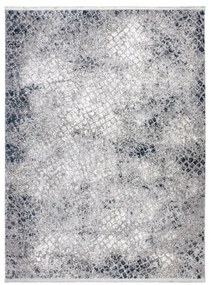 Moderný koberec REBEC 51117 strapce,  krémovo/ tmavo modrý