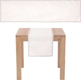 Vianočný behúň na stôl 150x40 cm, biely so striebornými nitkami