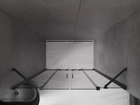 Mexen Velar Duo, posuvné sprchové dvere do otvoru 160 cm, 8mm šedé sklo, čierna matná, 871-160-000-42-70