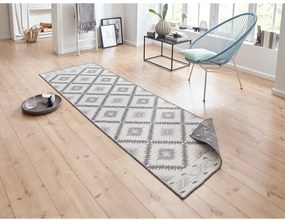 Sivo-krémový vonkajší koberec NORTHRUGS Malibu, 80 x 350 cm