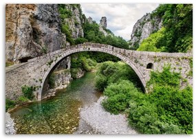 Obraz na plátně Starý kamenný most - 120x80 cm