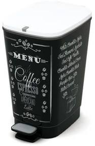 Plastový odpadkový kôš Chic, objem 60 l, Coffee menu