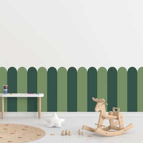 PIPPER. Textilná samolepiaca tapeta - Oblúk - Zelená farba Farba: Kombinácia, Veľkosť: 80 cm