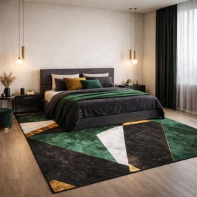 Protišmykový koberec NOVO mramor / zelený