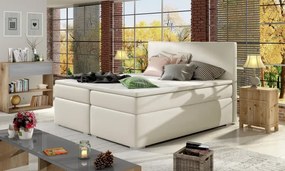 Posteľ Boxspring Divalia 200 x 180, čierna (látka - bd 02)