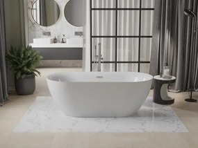 Mexen Roxy, voľne stojaca vaňa 170 x 80 cm, biela, brúsená oceľ prepad, 51201708000-97