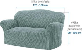 Bielastické poťahy CRISTINA mätová dvojkreslo (š. 120 - 160 cm)