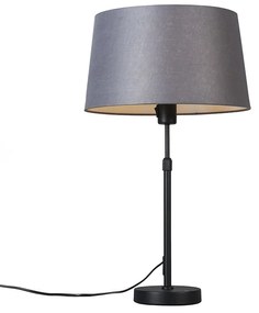 Stolová lampa čierna s odtieňom sivá 35 cm nastaviteľná - Parte