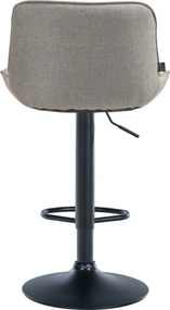Barová stolička Vonore - látka, čierny rám - Sivo hnedá (Taupe)