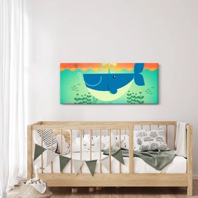 Obraz - Veselá veľryba (120x50 cm)