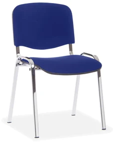 Konferenčná stolička Viva, chrómované nohy, modrá