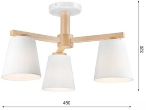 Prisadený luster ELLIE 3xE27/60W/230V biela