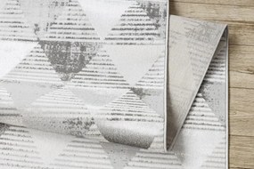 Behúň LIRA E1627 Trojuholníky geometrický, štrukturálny, glamour - sivý