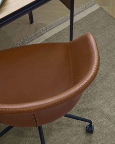 Kancelárska stolička zadine kožená hnedá MUZZA