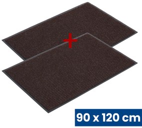 Odolná vstupná kobercová rohož s PVC 1+1 ZADARMO, 90 x 120 cm, hnedá