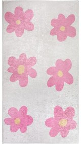 Ružový/slonovinový prateľný behúň 80x200 cm Cute Flowers Pink – Vitaus