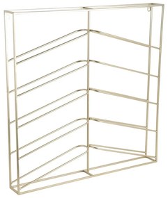 Nástenný kovový regál na víno v zlatej farbe počet fliaš 10 67x66x7,5 cm Cuadro – PT LIVING