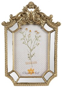Zlatý antik fotorámik so zrkadlami a ornamentmi - 15*3*22 cm / 10*15 cm