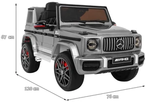 Detské elektrické autíčko Mercedes G63 AMG lakované - strieborné