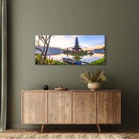 Obraz - Chrám Pura Bratan (120x50 cm)