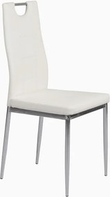 Jedálenská stolička Melania, biela ekokoža