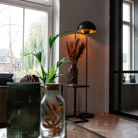 Priemyselná stojaca lampa čierna so zlatom 160 cm - Magnax