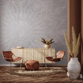 Fototapeta - Mandala na betónovej stene (147x102 cm)