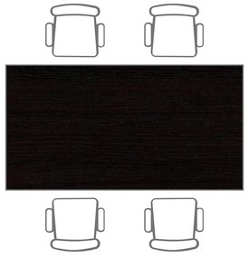 Jedálenský stôl, 1200 x 800 mm, sivá podnož, wenge