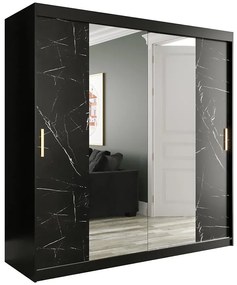 Skriňa Marmur T1 200 čierna/mramor čierna