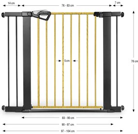 Bezpečnostná zábrana GUARDY 104 s rozšírením, čierna / prírodná