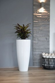 Kvetináč CITY, sklolaminát, výška 80 cm, biely lesk