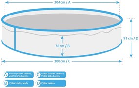 Marimex | Bazén Marimex Orlando 3,05x0,91 m s príslušenstvom - motív šedý | 10303042