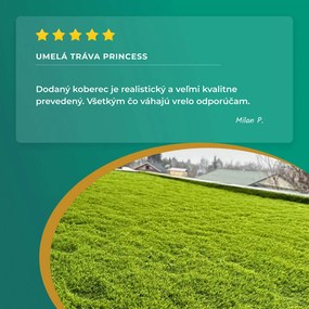 Artificial grass specialists, Umelá tráva Princess, vyrezať kruh, šíře 4m, zelená
