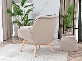 Dizajnové kreslo Merch (béžová + čierna). Akcia -21%. Vlastná spoľahlivá doprava až k Vám domov. 1136114