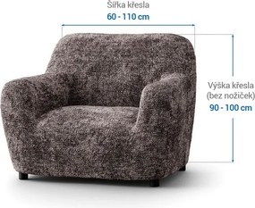 Bielastické poťahy MARMO hnedé kreslo (š. 60 - 110 cm)