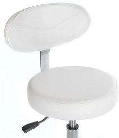 LuxuryForm DESIGN Stolička BERN na striebornej základni s kolieskami -    biela
