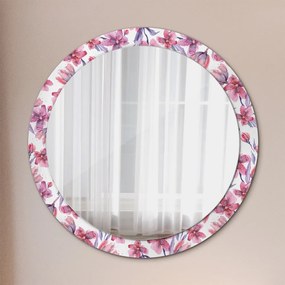 Okrúhle zrkadlo s potlačou Kvety fi 90 cm